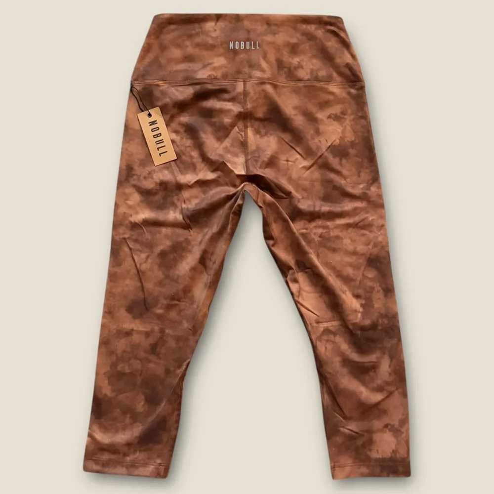 NOBULL Women’s High Rise Crop Tight Toffee‎ Brown Tie Dye size M